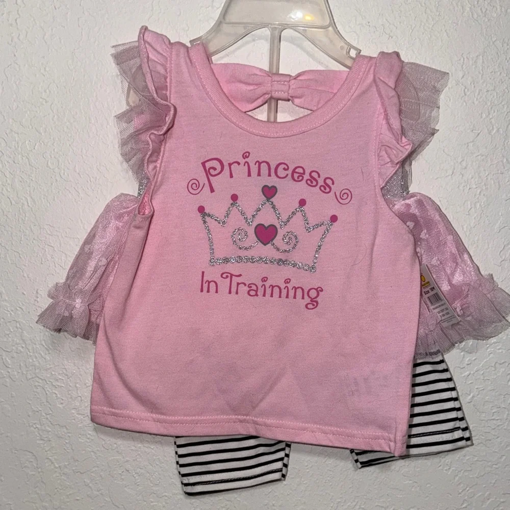 Princess in Training Pink and White‎ Kids Matching Set